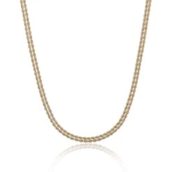 Chisholm Hunter 9ct Yellow Gold Ladies Herringbone Heart Chain Necklace