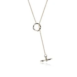 Chisholm Hunter 9ct Yellow Gold Lariat T-Bar Necklet