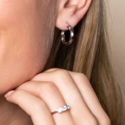 Chisholm Hunter 9ct White Gold Twist Hoops