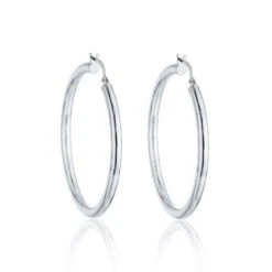 Chisholm Hunter 9ct White Gold Large Hoop Earrings
