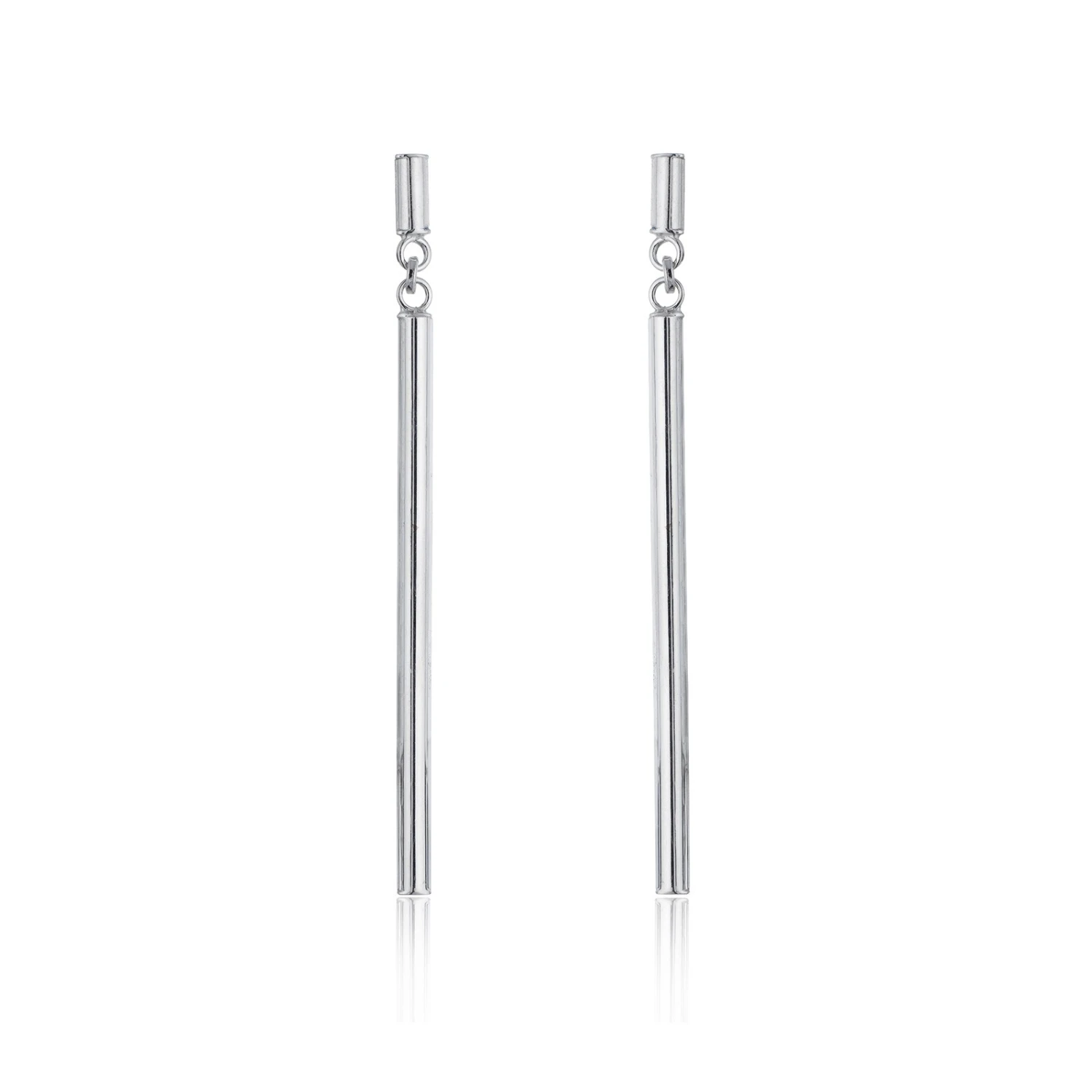 Chisholm Hunter 9ct White Gold Bar Drop Earrings 3 Chisholm Hunter 9ct White Gold Bar Drop Earrings