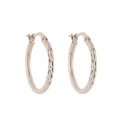 Chisholm Hunter 9ct Yellow Gold Diamond Cut Small Hoop Earrings