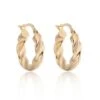 Chisholm Hunter 9ct Yellow Gold Plain Twist Hoop Earrings