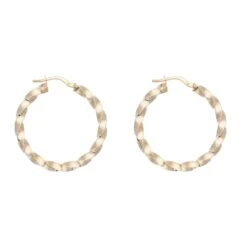 Chisholm Hunter 9ct Yellow Gold Twist Hoop Earrings -Chisholm Hunter 18 143 04 0053 d 1