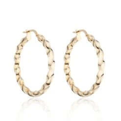 Chisholm Hunter 9ct Yellow Gold Twist Hoop Earrings