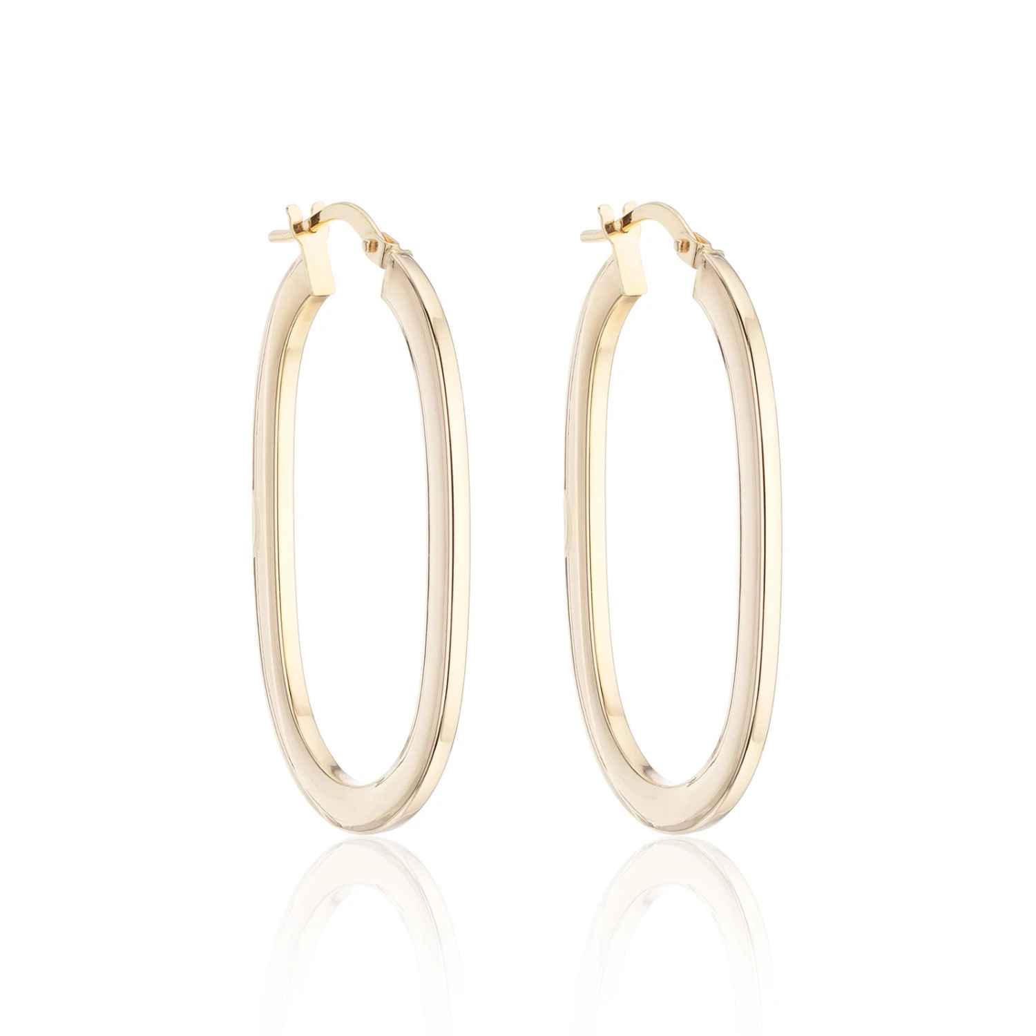 Chisholm Hunter 9ct Yellow Gold Oval Hoop Earrings 3 Chisholm Hunter 9ct Yellow Gold Oval Hoop Earrings