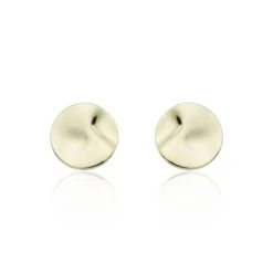 Chisholm Hunter 9ct Yellow Gold Hammered Rnd Earrings