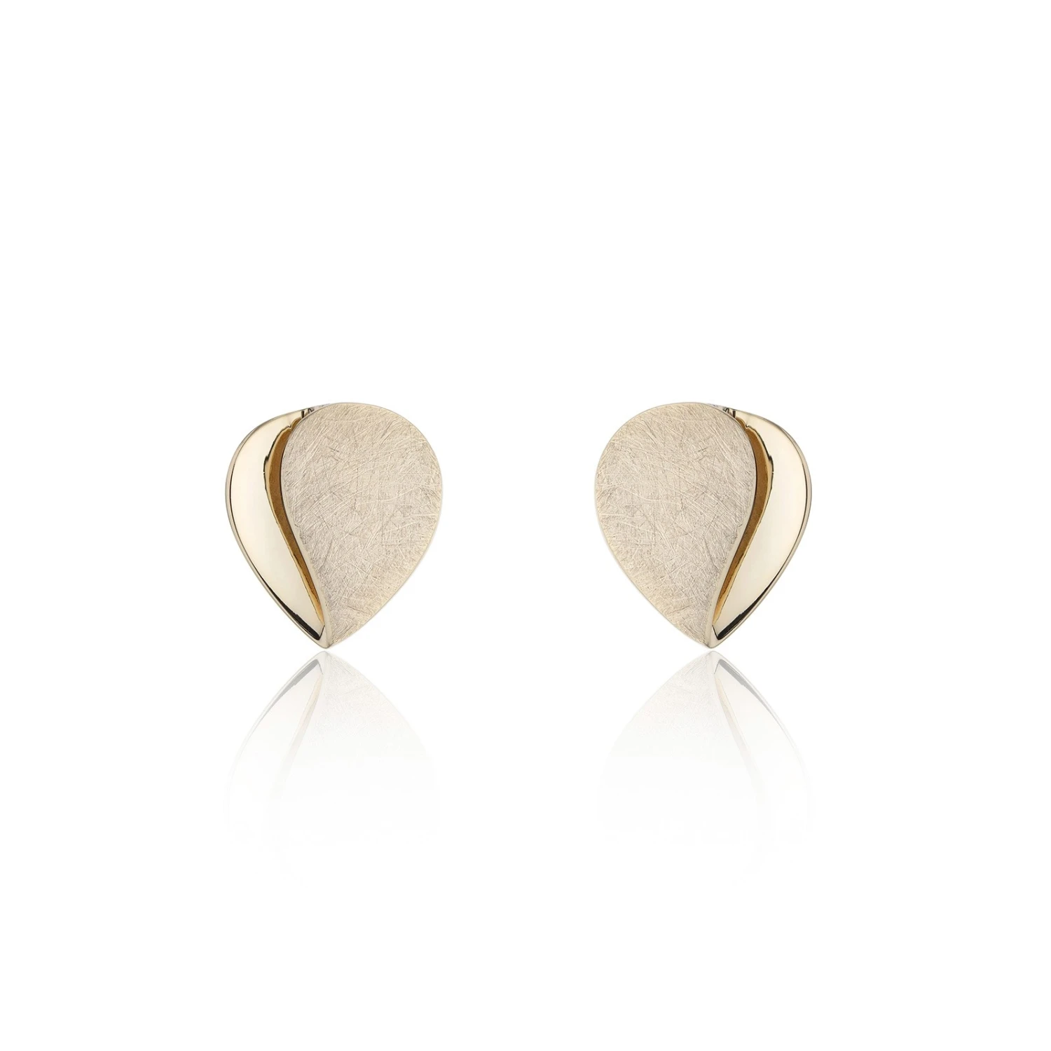 Chisholm Hunter 9ct Yellow Gold Brushed Teardrop Stud Earrings 3 Chisholm Hunter 9ct Yellow Gold Brushed Teardrop Stud Earrings