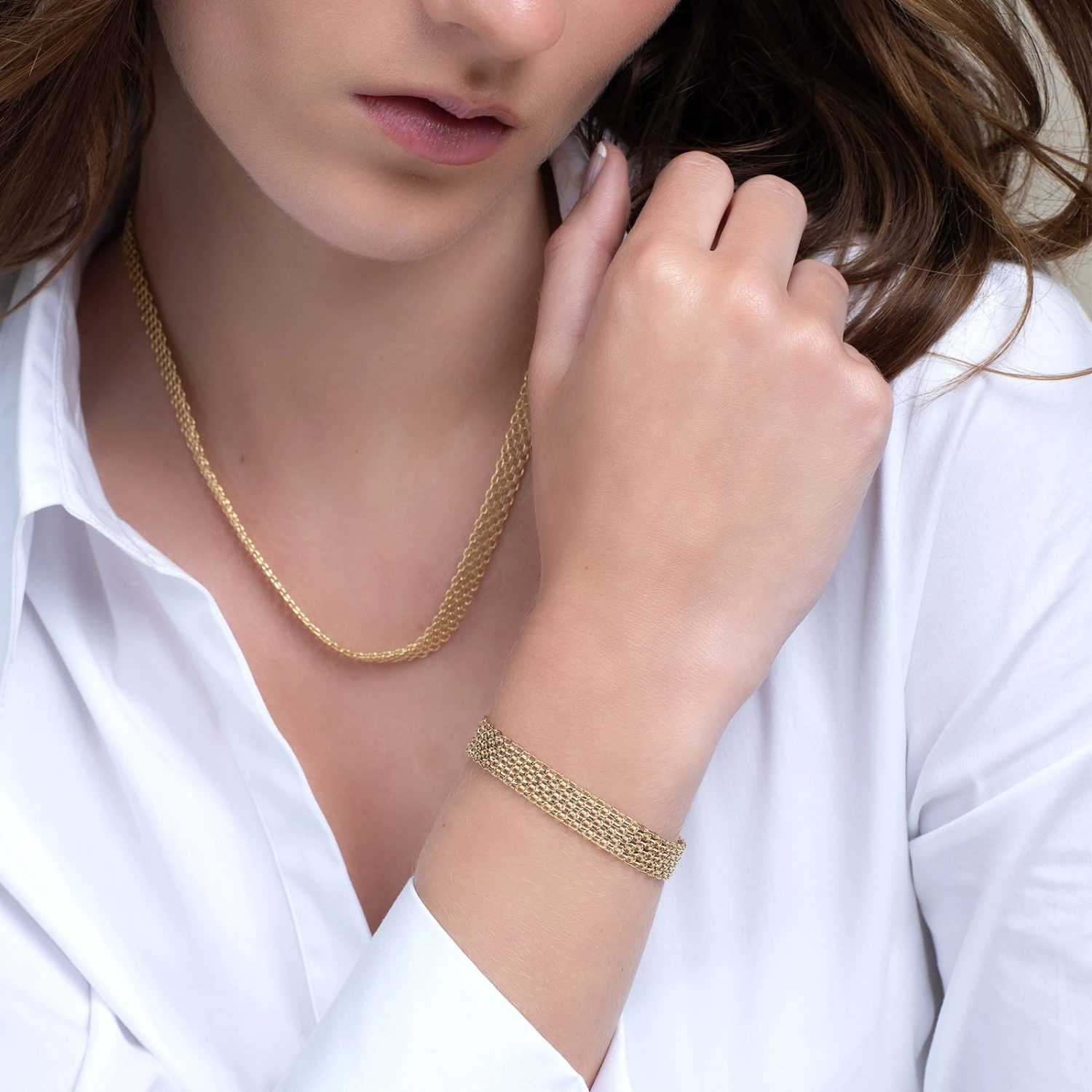 Chisholm Hunter 9ct Yellow Gold Woven Necklace 4 Chisholm Hunter 9ct Yellow Gold Woven Necklace - Image 2