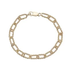 Chisholm Hunter 9ct Yellow Gold Textured Oval Link Bracelet