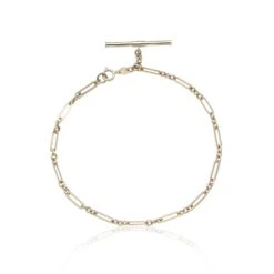 Chisholm Hunter 9ct Yellow Gold Paperclip Chain T-bar Bracelet