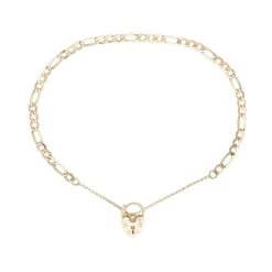 Chisholm Hunter 9ct Yellow Gold Figaro Padlock Bracelet