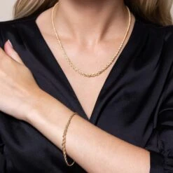 Chisholm Hunter 9ct Yellow Gold Graduated Twist Chain Bracelet -Chisholm Hunter 18 144 02 0058 ls 1