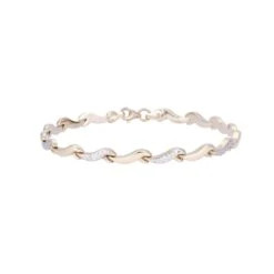 Chisholm Hunter 9ct Yellow And White Gold Wave Link Bracelet