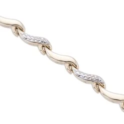 Chisholm Hunter 9ct Yellow And White Gold Wave Link Bracelet -Chisholm Hunter 18 144 03 0002b 1