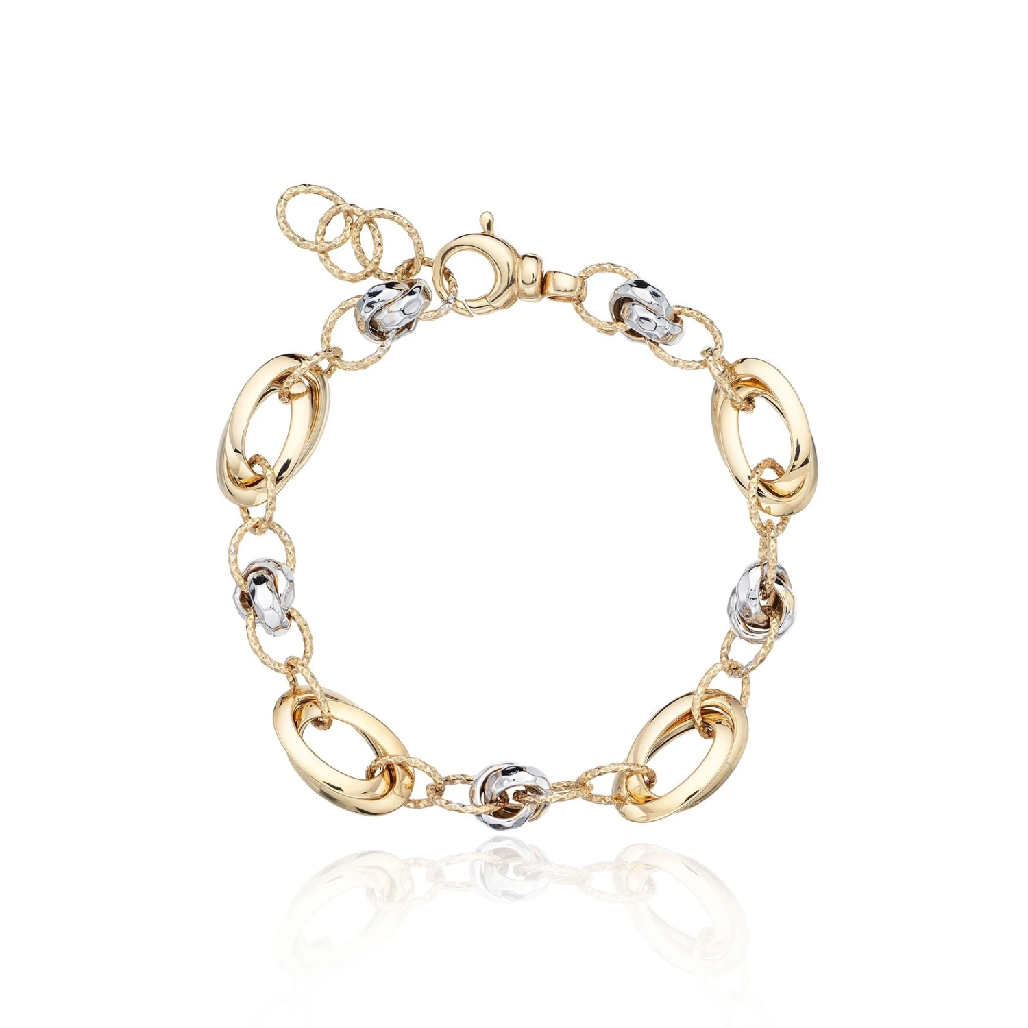 Chisholm Hunter 9ct White And Yellow Gold Two Colour Oval Knot Bracelet 3 Chisholm Hunter 9ct White And Yellow Gold Two Colour Oval Knot Bracelet