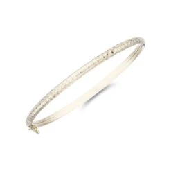 Chisholm Hunter 9ct Yellow Gold Diamond Cut Bangle