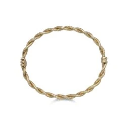 Chisholm Hunter 9ct Yellow Gold Double Twist Plain And Textured Bangle -Chisholm Hunter 18 145 02 0043 d 1