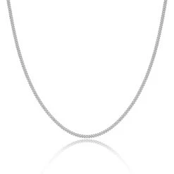 Chisholm Hunter 9ct White Gold Diamond Cut Curb Chain