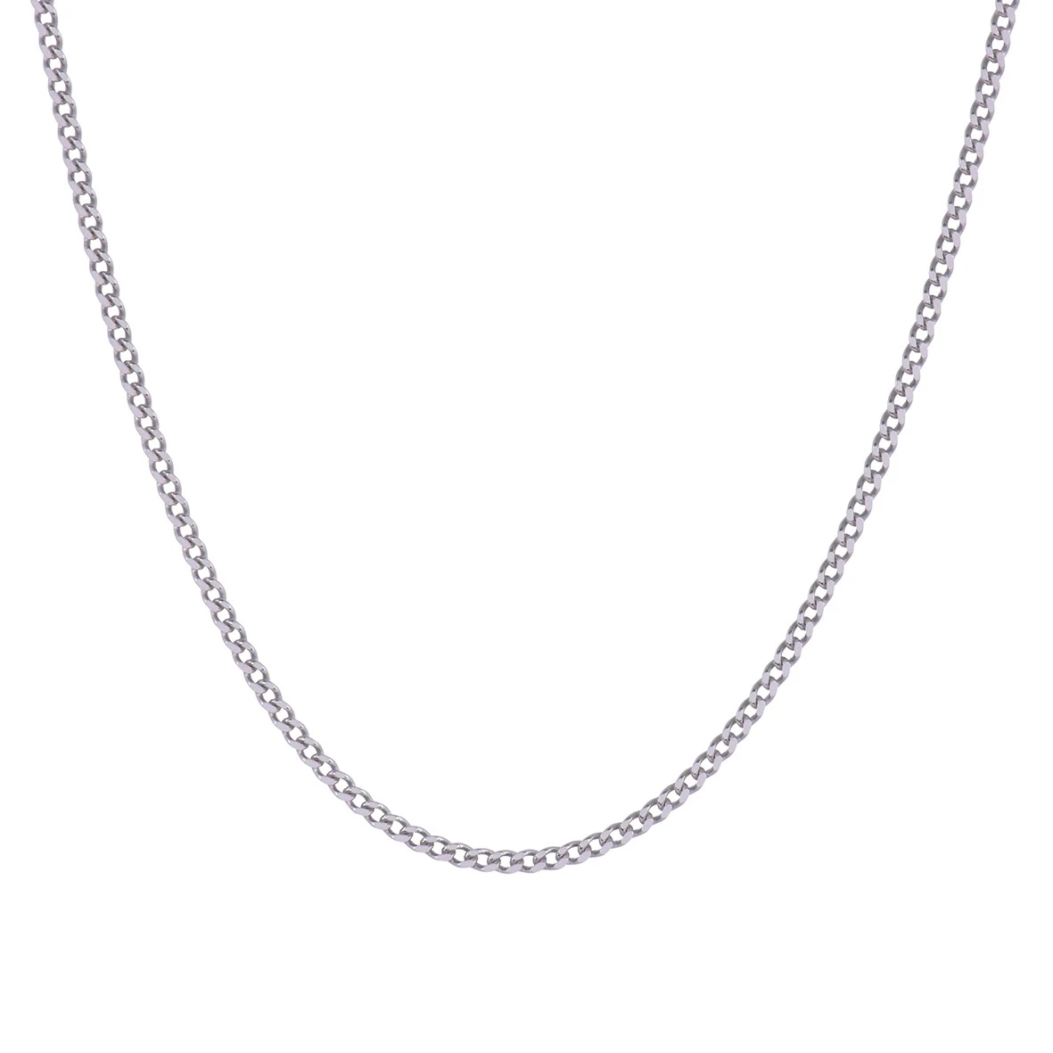 Chisholm Hunter 9ct White Gold 1.2mm Diamond Cut 18-20inch Curb Chain 4 Chisholm Hunter 9ct White Gold 1.2mm Diamond Cut 18-20inch Curb Chain - Image 2