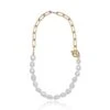 Chisholm Hunter Yellow Gold Plated 10-11mm Pearl Link T-Bar Necklace 2 Chisholm Hunter Yellow Gold Plated 10-11mm Pearl Link T-Bar Necklace -Chisholm Hunter 19 147 05 0003 p 1