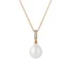 Chisholm Hunter 9ct Yellow Gold Pearl And Diamond 0.02ct Drop Pendant