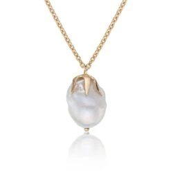 Chisholm Hunter 14ct Yellow Plated Silver Pearl Claw Pendant