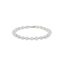 Chisholm Hunter 14ct Yellow Gold Bead And Ball Pearl Bracelet