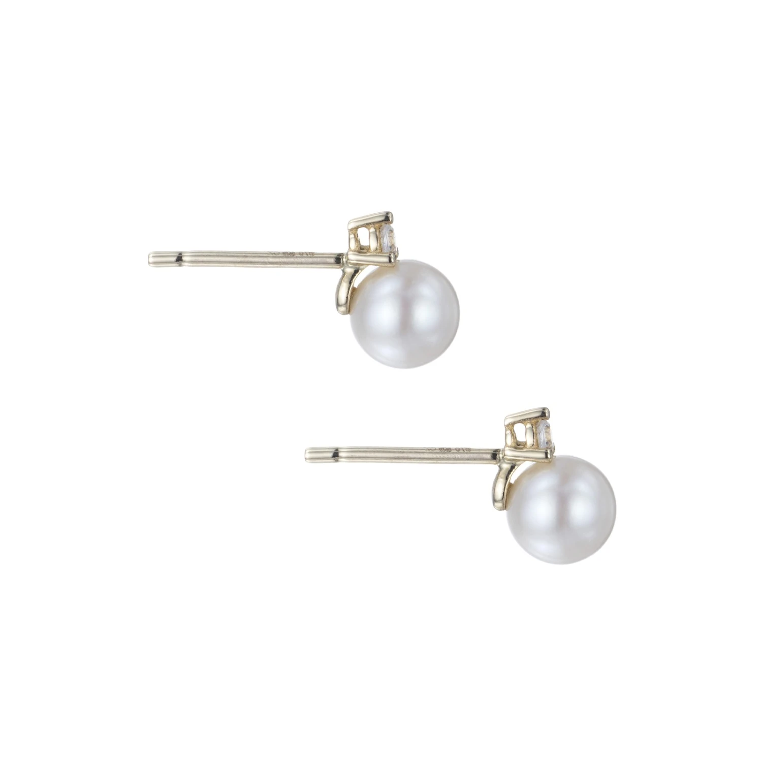 Chisholm Hunter 9ct Yellow Gold Cubic Zirconia And Pearl Earrings 5 Chisholm Hunter 9ct Yellow Gold Cubic Zirconia And Pearl Earrings - Image 3