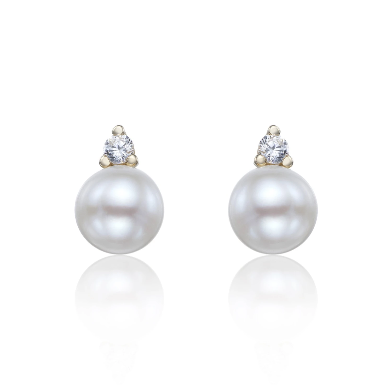 Chisholm Hunter 9ct Yellow Gold Cubic Zirconia And Pearl Earrings 3 Chisholm Hunter 9ct Yellow Gold Cubic Zirconia And Pearl Earrings