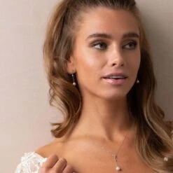 Chisholm Hunter 9ct White Gold Pearl And Diamond 0.10ct Long Drop Earrings -Chisholm Hunter 19 150 02 0048 om 1