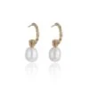 Chisholm Hunter 14ct Yellow Plated Silver Pearl Textured Drop Earrings
