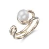 Chisholm Hunter Yellow Gold Plated Open Pearl Ring