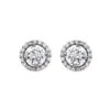 Chisholm Hunter Silver Brilliant Cut Cubic Zirconia Halo Stud Earrings