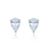 Chisholm Hunter Silver Pear Cut Cubic Zirconia Stud Earrings -Chisholm Hunter 4 127 01 0338