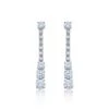 Chisholm Hunter Silver Cubic Zirconia Graduated Drop Earrings -Chisholm Hunter 4 127 01 0345