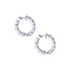 Chisholm Hunter Silver Emerald Cut Cubic Zirconia Earrings -Chisholm Hunter 4 127 01 0365 d 1