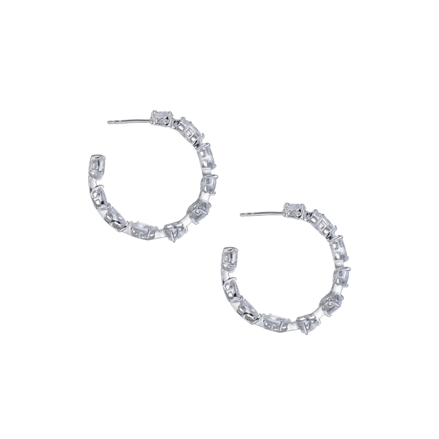 Chisholm Hunter Silver Mix Cut Cubic Zirconia Earrings 5 Chisholm Hunter Silver Mix Cut Cubic Zirconia Earrings - Image 3