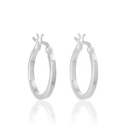 Chisholm Hunter Silver Medium Flat Hoops