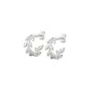 Chisholm Hunter Sterling Silver Leaf Hoop Earrings