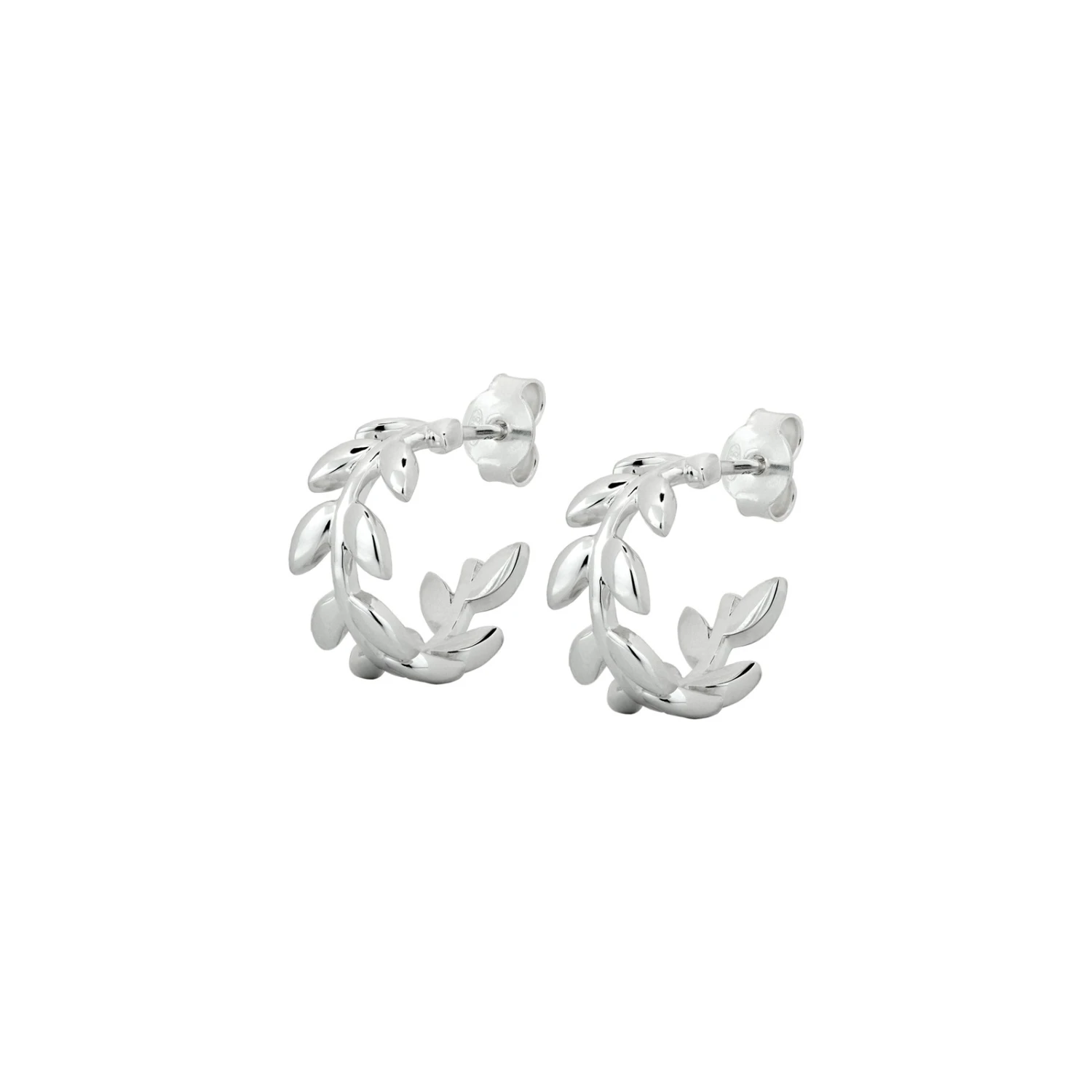 Chisholm Hunter Sterling Silver Leaf Hoop Earrings 3 Chisholm Hunter Sterling Silver Leaf Hoop Earrings