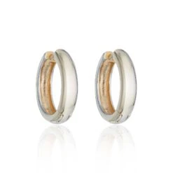 Chisholm Hunter Sterling Silver Yellow Gold Plated Medium Hoop Earrings