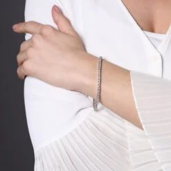 Chisholm Hunter Silver Round Brilliant Cubic Zirconia Tennis Bracelet -Chisholm Hunter 4 128 01 0027 1
