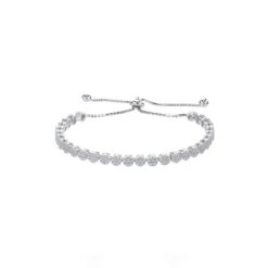 Chisholm Hunter Silver Cluster Cubic Zirconia Bracelet