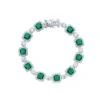 Chisholm Hunter Silver Cushion Cut Forest Green Crystal And Cubic Zirconia Halo Bracelet 1 Chisholm Hunter Silver Cushion Cut Forest Green Crystal And Cubic Zirconia Halo Bracelet -Chisholm Hunter 4 128 02 0013