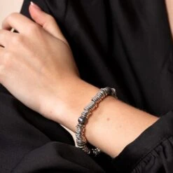 Chisholm Hunter Silver Grey Pearl And Multi Link Bracelet -Chisholm Hunter 4 128 04 0005 om 1