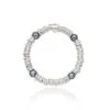 Chisholm Hunter Silver Grey Pearl And Multi Link Bracelet