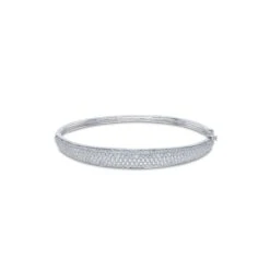 Chisholm Hunter Silver Cubic Zirconia Cluster Bangle -Chisholm Hunter 4 129 01 0070b