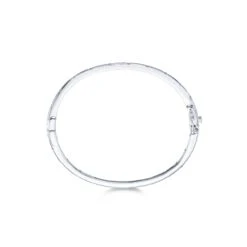 Chisholm Hunter Silver Rub Over Cubic Zirconia Bangle -Chisholm Hunter 4 129 01 0074 d 2