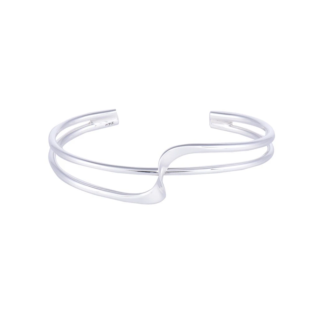 Chisholm Hunter Silver Twisted Half Bangle 3 Chisholm Hunter Silver Twisted Half Bangle